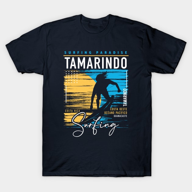 Retro Tamarindo Surfing // Surfers Paradise // Surf Costa Rica T-Shirt by SLAG_Creative